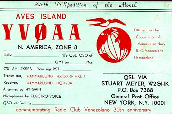 QSL YV0-AA 1967
